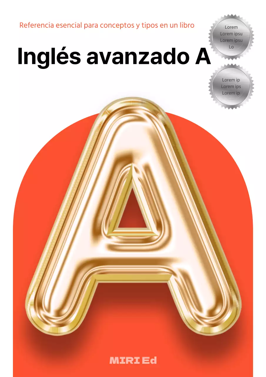 Cuadernos de inglés de moda en naranja y blanco