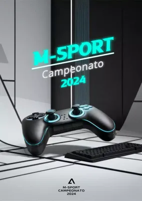 Volante negro y neón del Campeonato Moderno de Esports