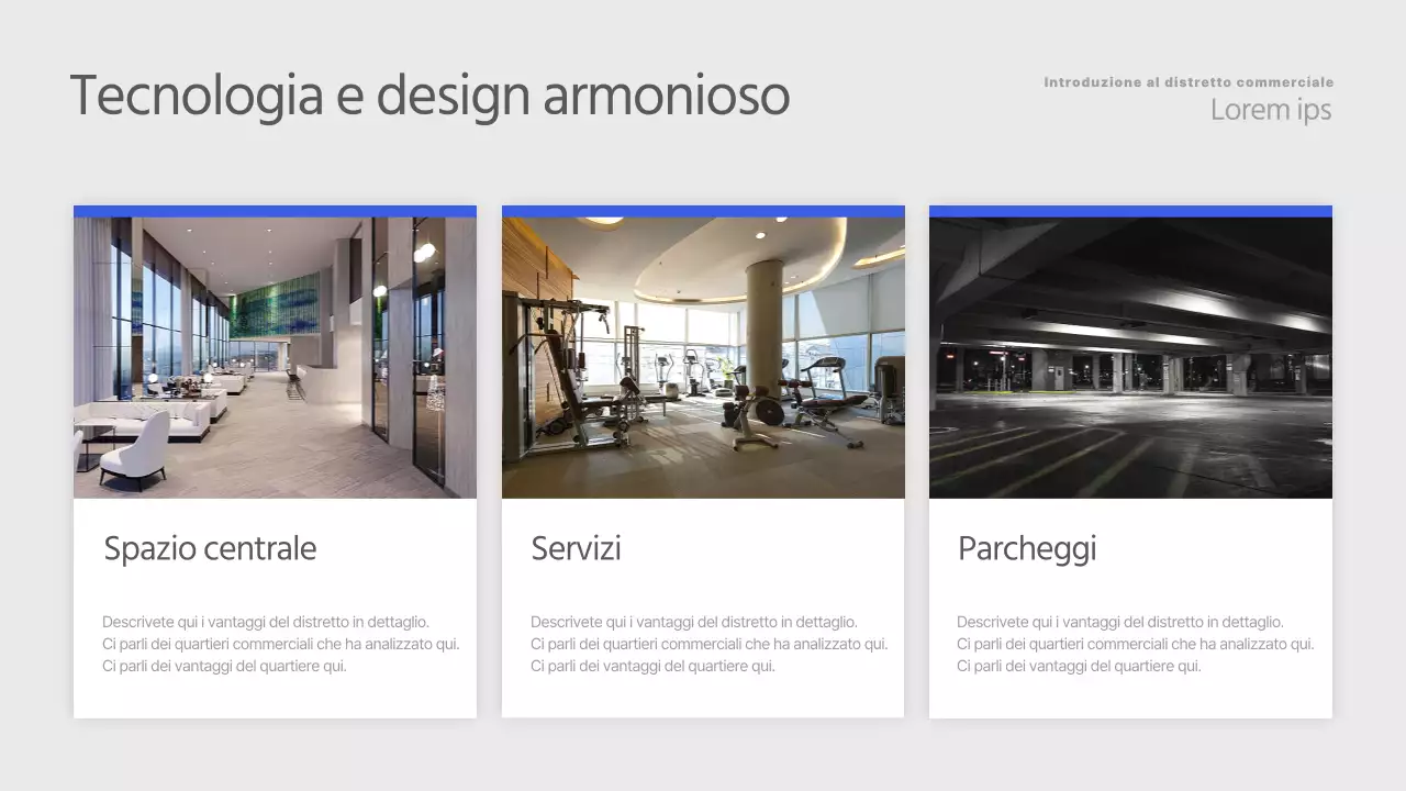 Un semplice annuncio immobiliare in blu e grigio