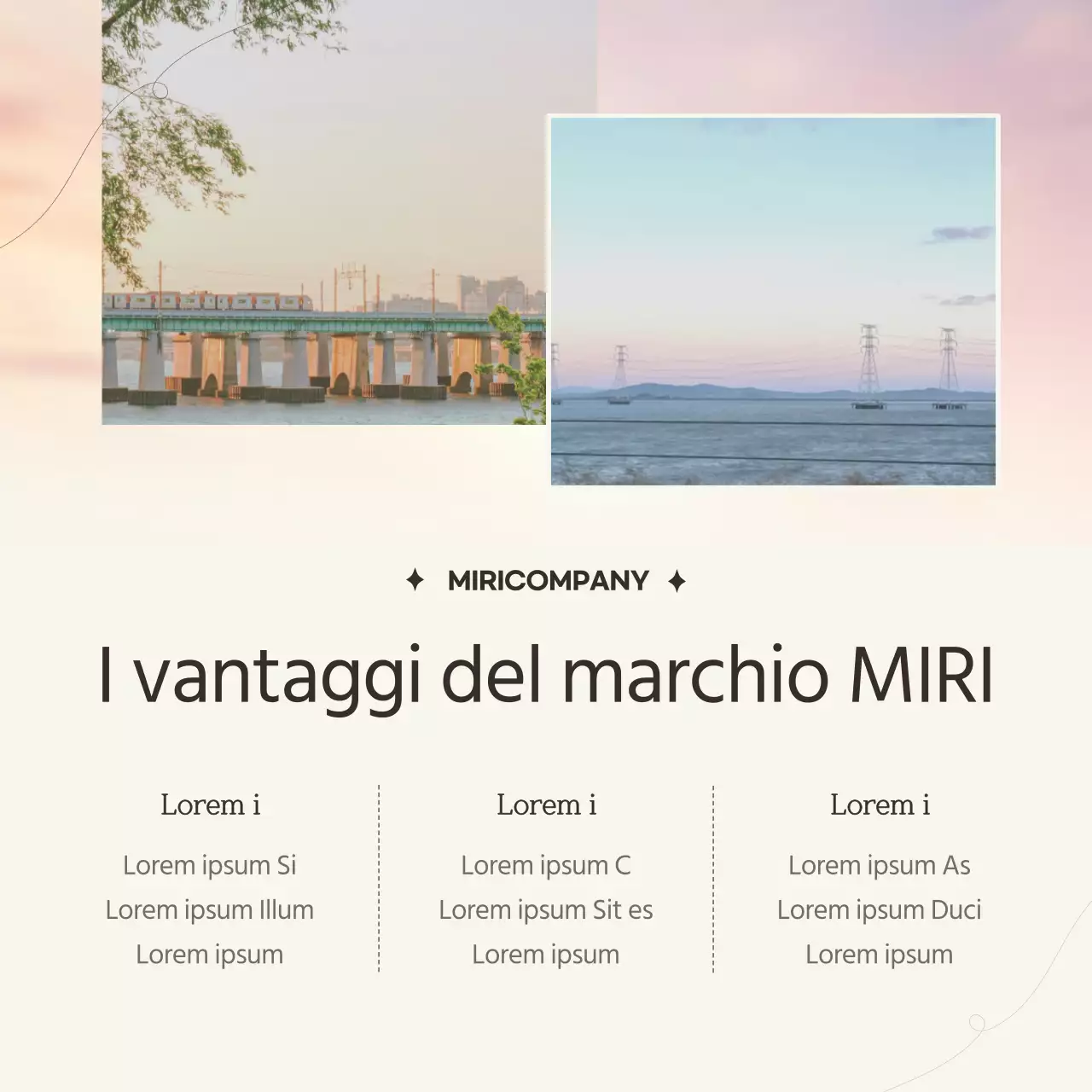 Promuovete il marketing del vostro marchio con un semplice cielo al tramonto in beige