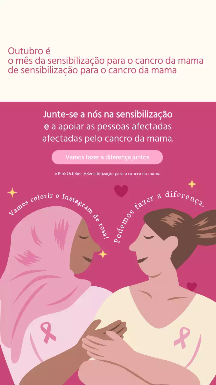 outubro Rosa e Marfim Moderno Campanha de sensibilização para o cancro da mama