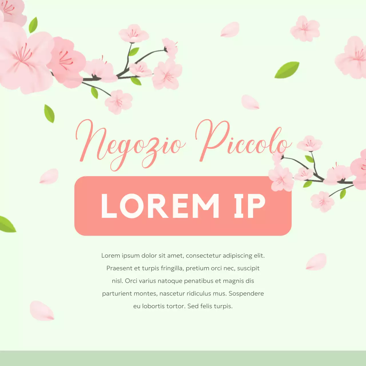 Promozione per la vendita delle vacanze di primavera verde e rosa elegante