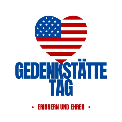 Blau Rot Weiß Einfach Minimal Memorial Day Hinweis