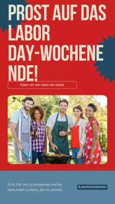 Red and Blue Basic Prost auf das Labor Day-Wochenende! Werbung