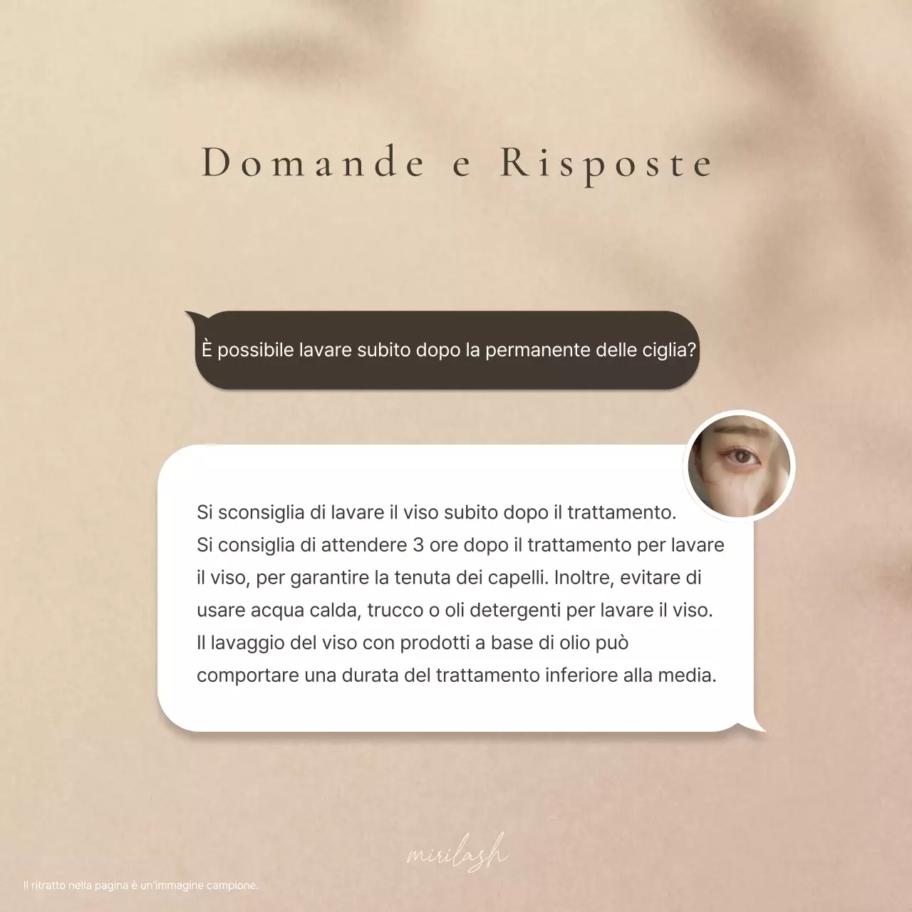 Annuncio di bellezza per ciglia moderne in marrone e beige