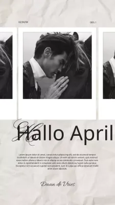 Zwart-wit elegante fotocollage voor Hello April-campagne