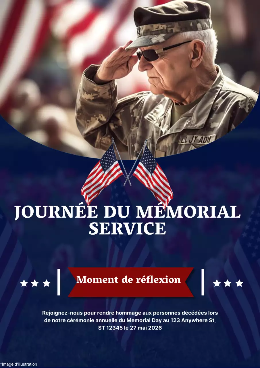 Promouvoir votre événement moderne bleu et rouge du jour du souvenir