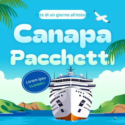 Promuovere il blu e il verde naturale dei prodotti da viaggio dell'Isola della Canapa