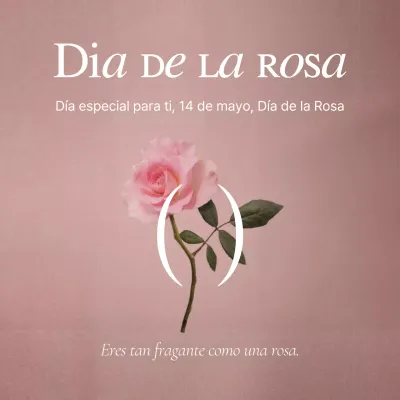 Un post sentimental del Día de la Rosa en rosa y blanco