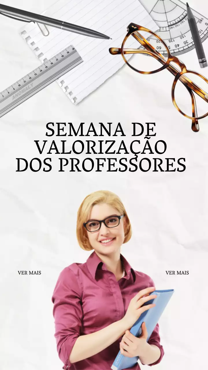 Rosa Preto e Branco Simples Elegante Semana Nacional de Valorização do Professor