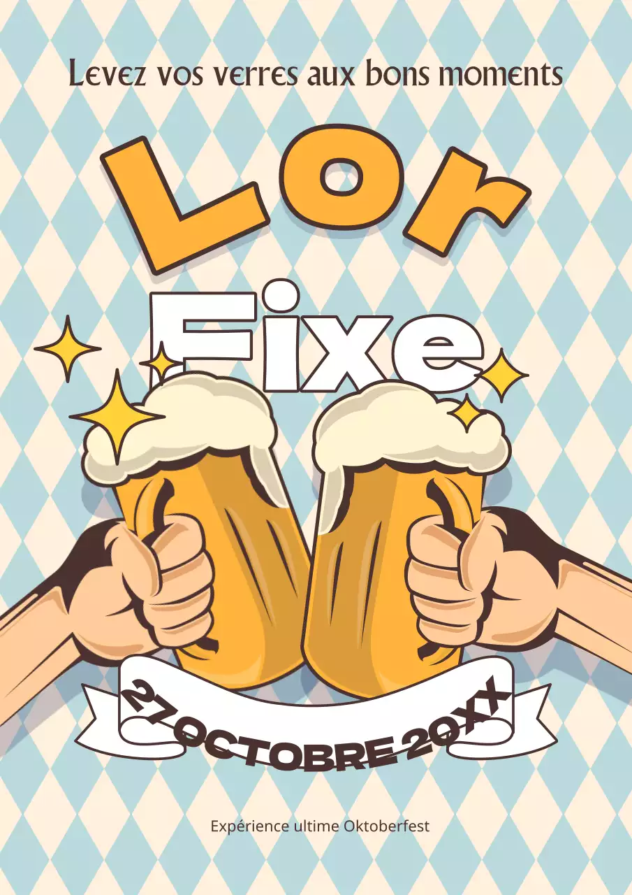 Promotion d'une foire rétro de la bière à la pression sur fond bleu clair