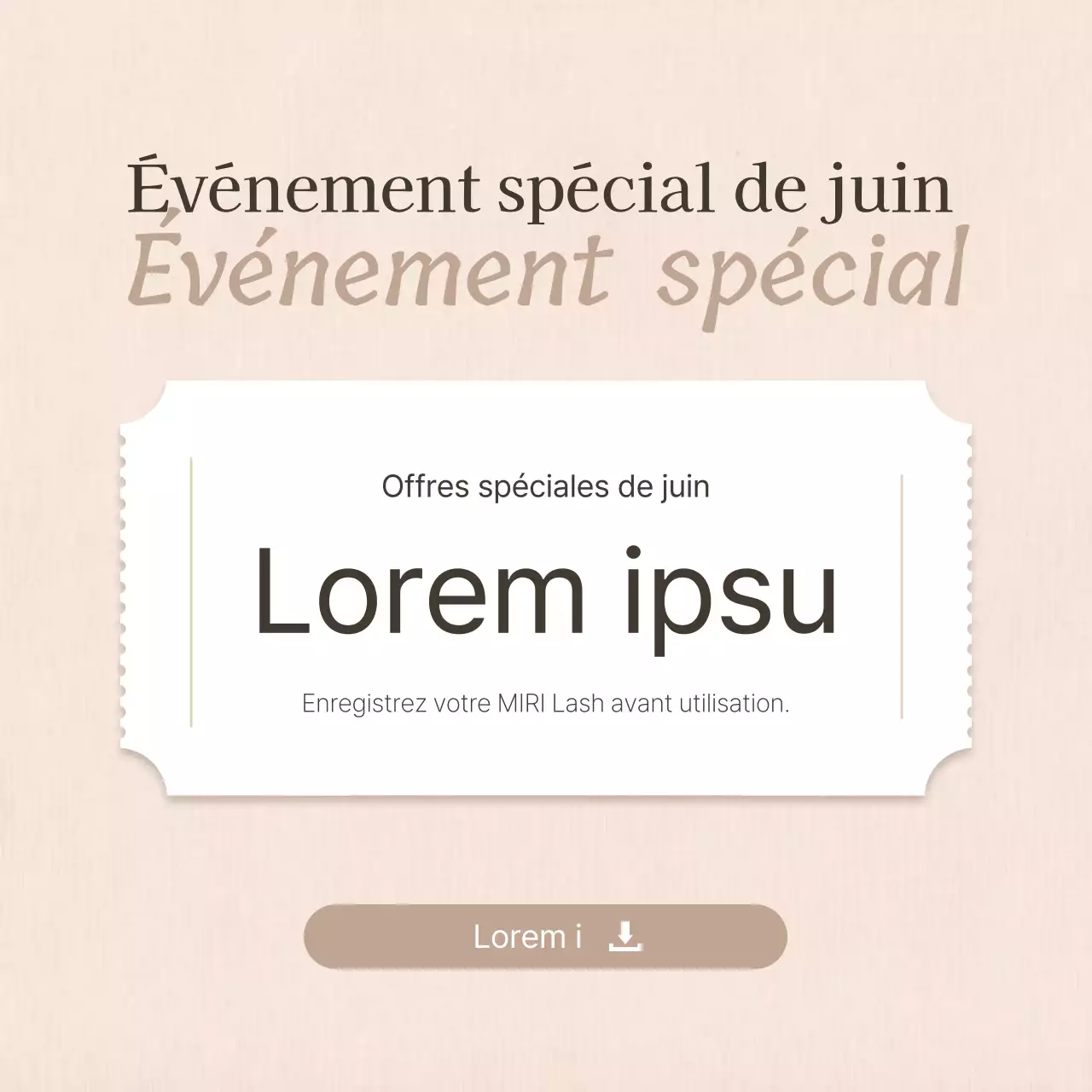 La beauté simple en brun et en beige Informations sur l'événement