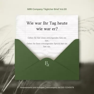 Schlichtes, sentimentales Briefpapier in Khaki