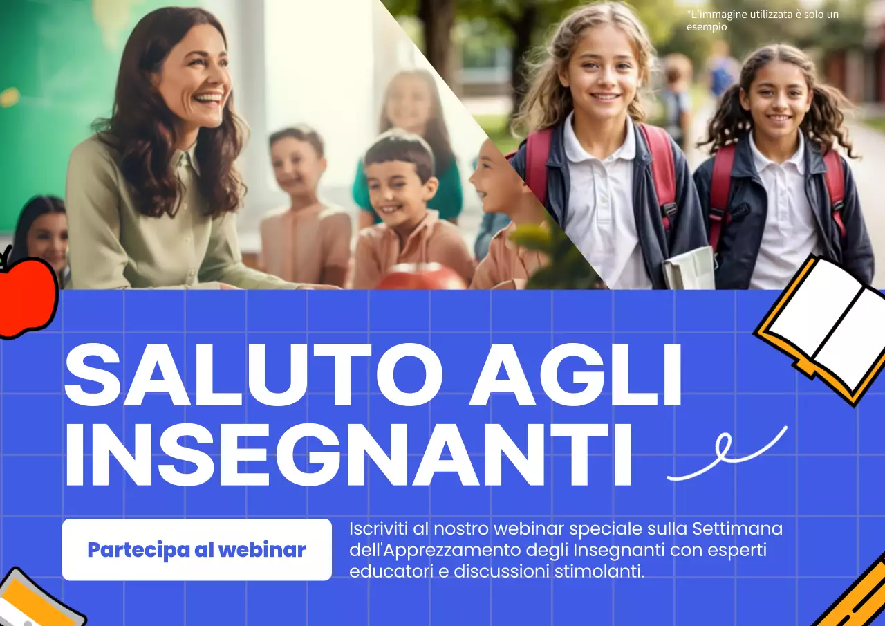 Webinar moderno blu e bianco per la settimana di apprezzamento degli insegnanti Pubblicità