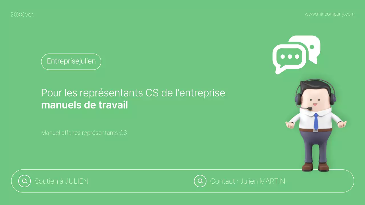 Un simple jeu de formation au manuel de travail vert et gris