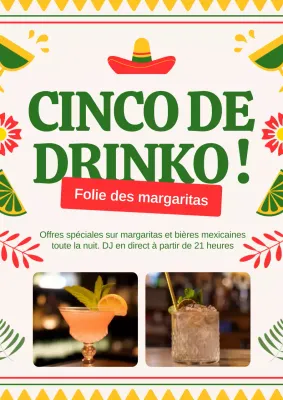 Publicité pour une promotion spéciale dans un restaurant moderne vert et rouge