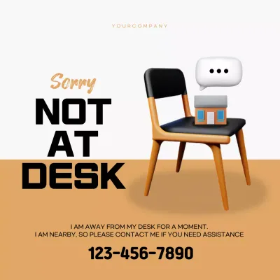 Orange Modern Absence Notice Social Media Post