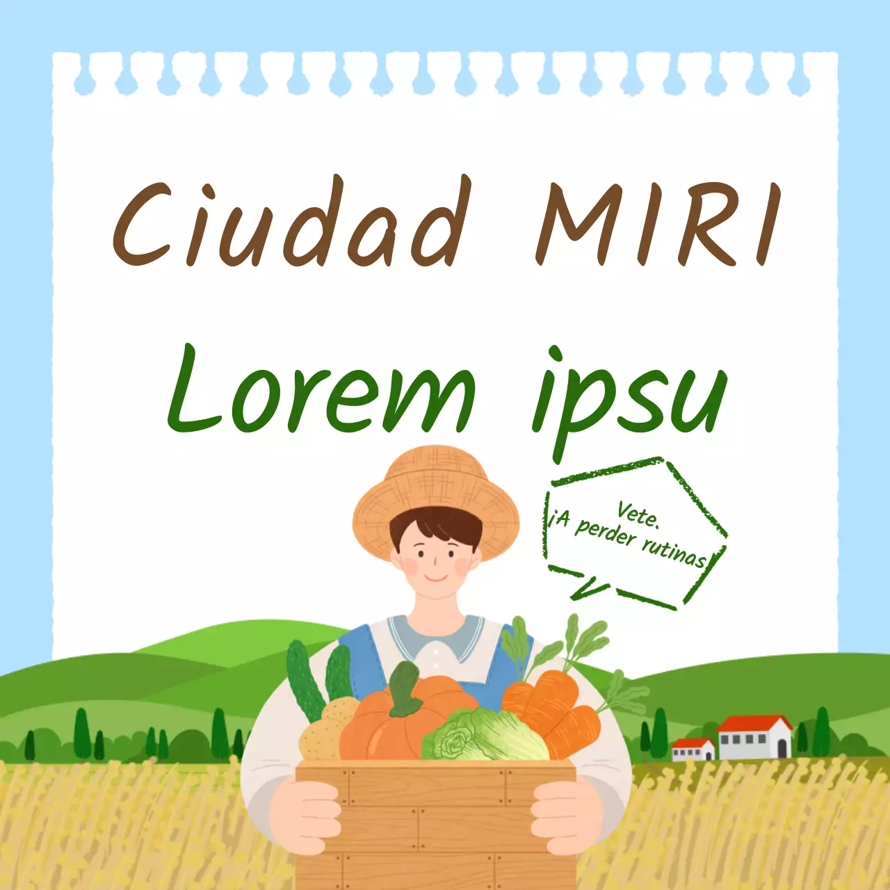 Promover experiencias rurales sencillas en azul claro