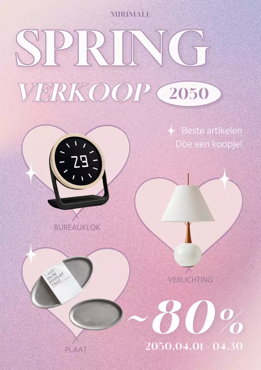 Promoot een kitscherige voorjaarsuitverkoop in roze