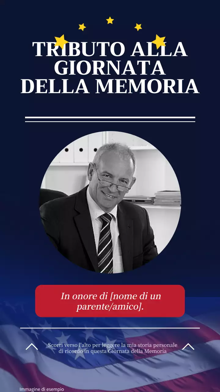 Invito moderno in blu e rosso per la Giornata della Memoria