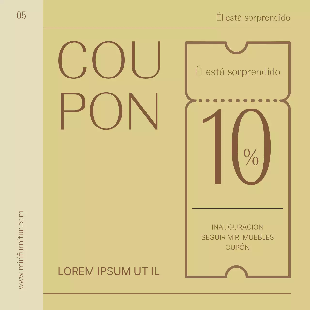 Promocionar un sencillo producto de mobiliario interior en amarillo y marrón