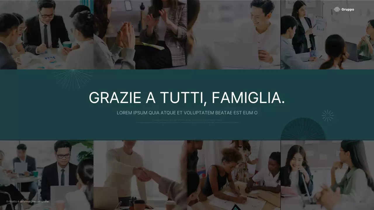 Una semplice presentazione di anniversario in verde e beige