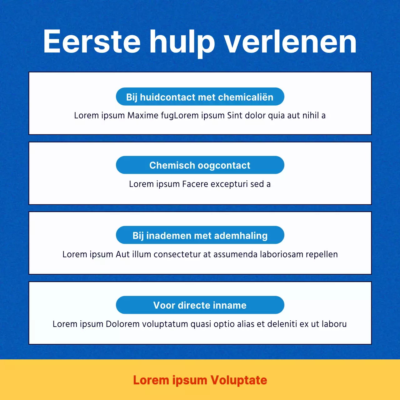 Kitscherige lab veiligheidstips in blauw en geel