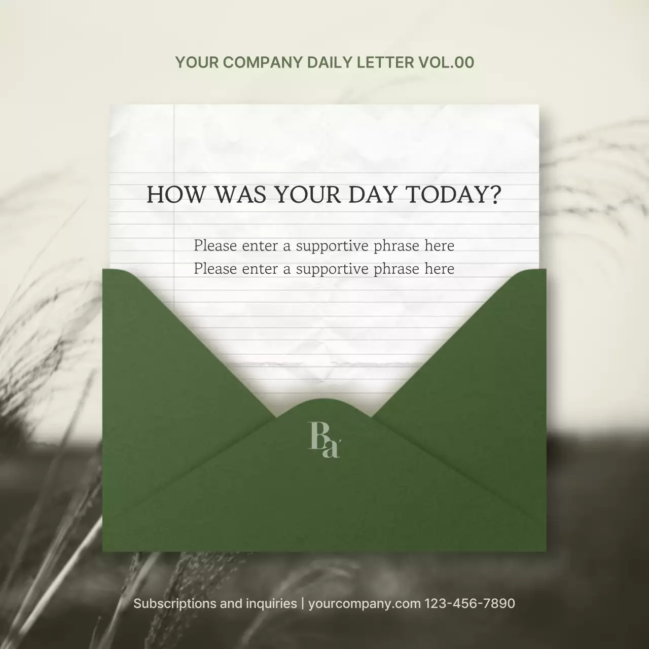 Green Simple Letter Newsletter Social Media Post