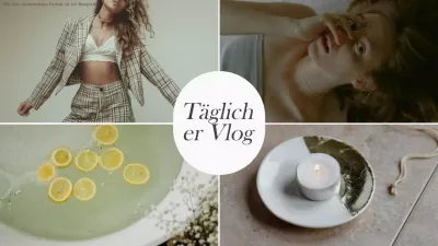 Khaki und Grau Moderne Collage Ästhetischer Lebensstil Tägliche Vlog-Aktion