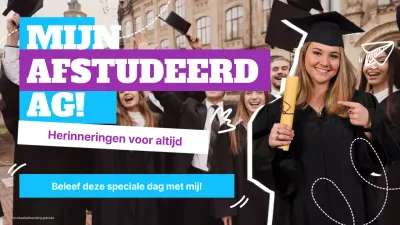 Oranje en Wit Eenvoudige Afstudeerdag Publiciteit