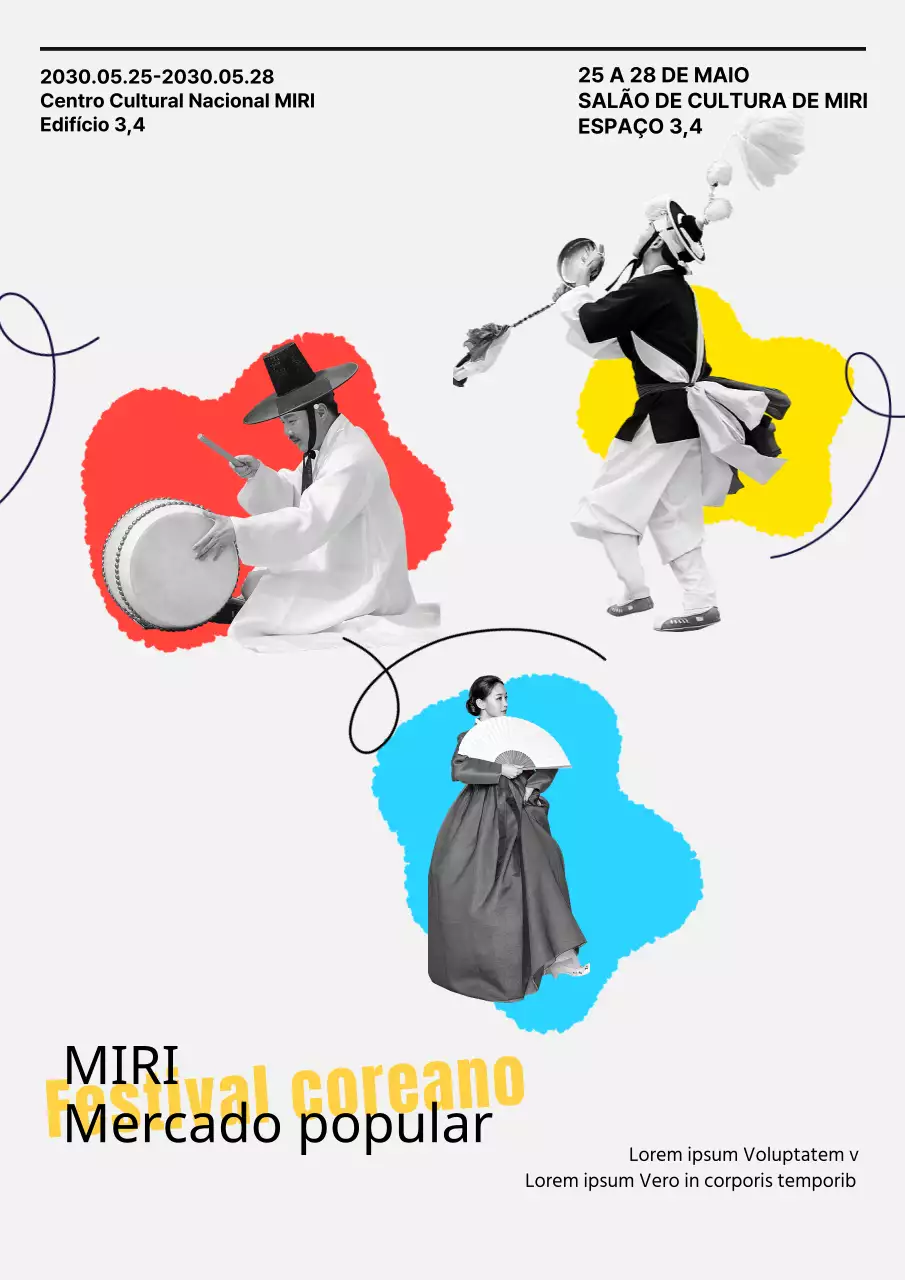 Espectáculos dinâmicos de artes culturais tradicionais coreanas