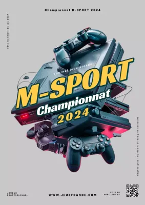 Flyer du championnat esports géométrique vert et jaune