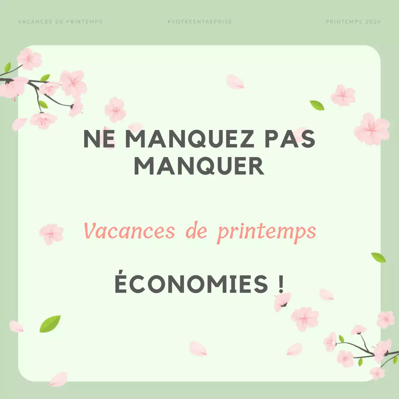 Promotion sur les soldes de printemps de Green and Pink Elegant