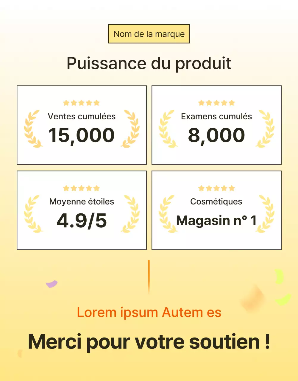 Promouvoir des produits cosmétiques simples pour la peau en jaune et orange