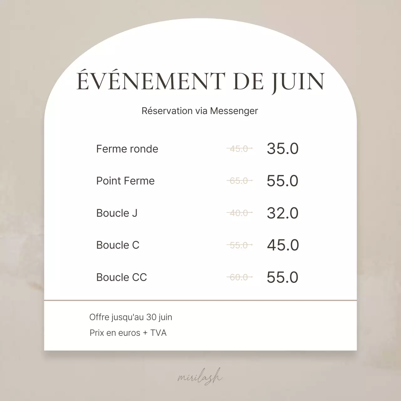 La beauté simple en brun et en beige Informations sur l'événement