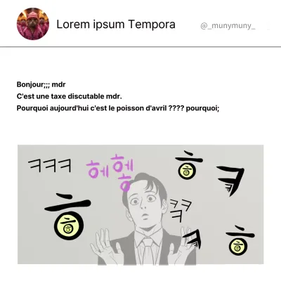 Mème parodique du poisson d'avril sur fond blanc