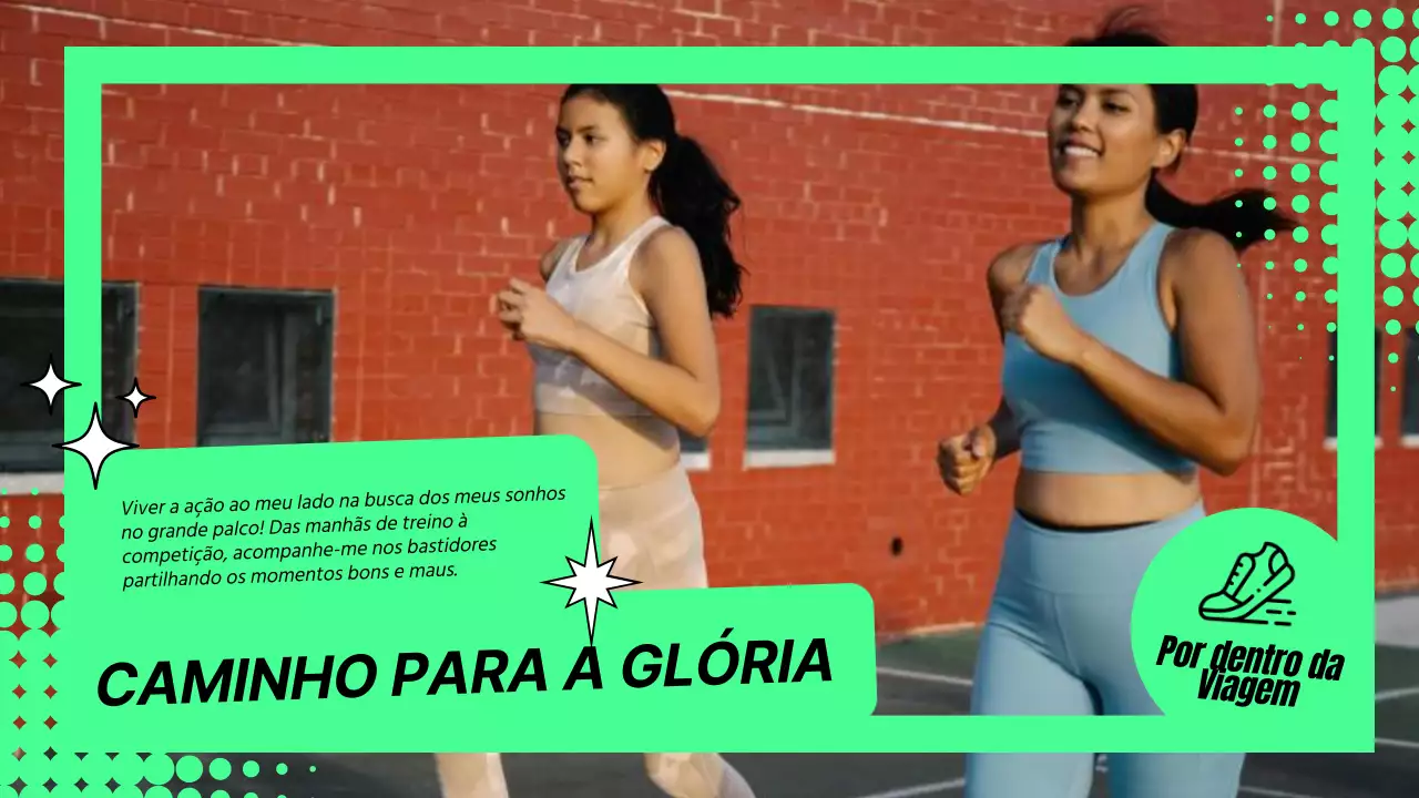 Título principal do vlog desportivo na moda em verde fluorescente