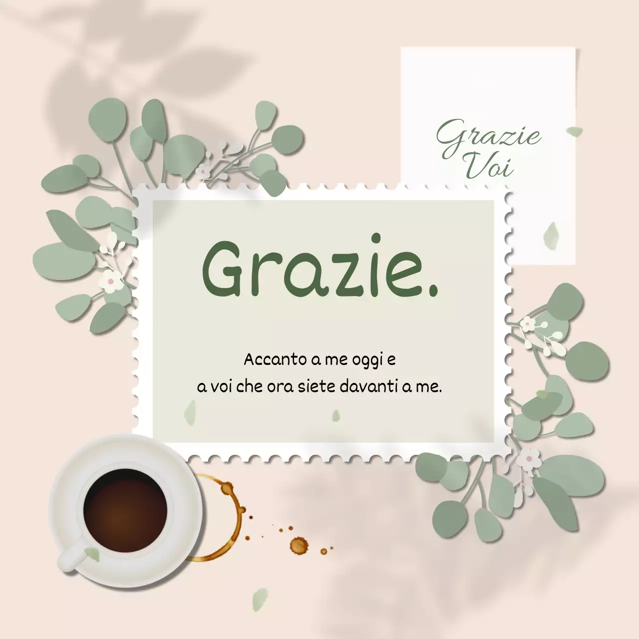 Una semplice posta sentimentale in verde e avorio