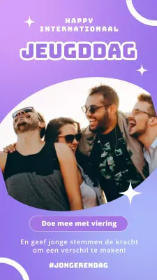 Paars en wit trendy campagne voor de viering van de Dag van de Jeugd