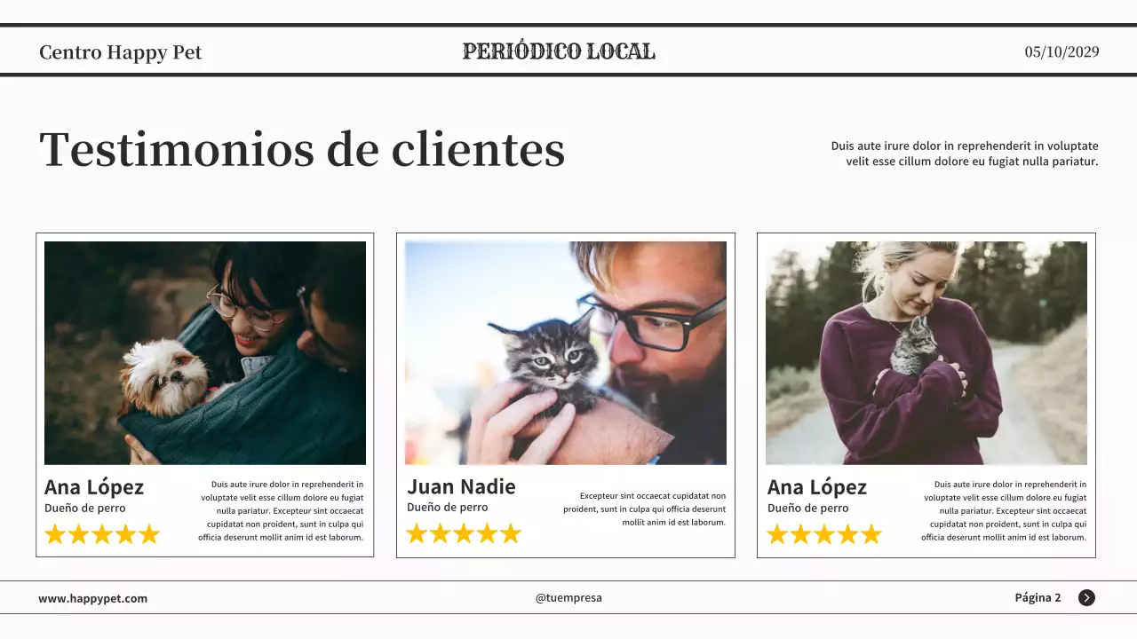 Presentación empresarial de periódico clásico minimalista gris