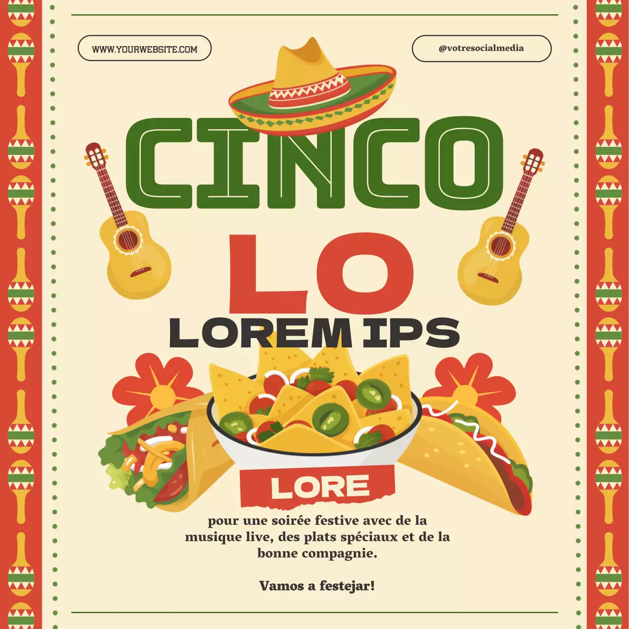 Publicité Red Modern Celebrate Cinco de Mayo