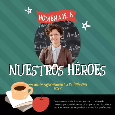 Animación Verde Publicidad de la Semana Nacional de Agradecimiento a los Profesores