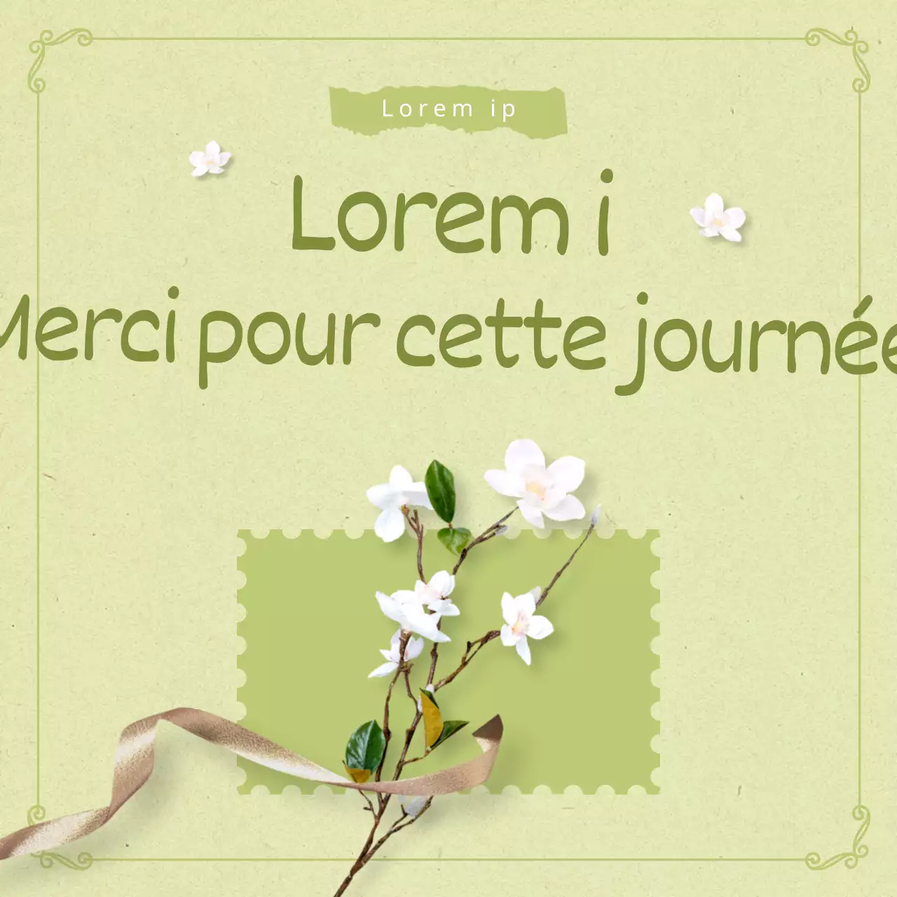 Simple Gratitude Month sentiment post en chartreuse et kaki