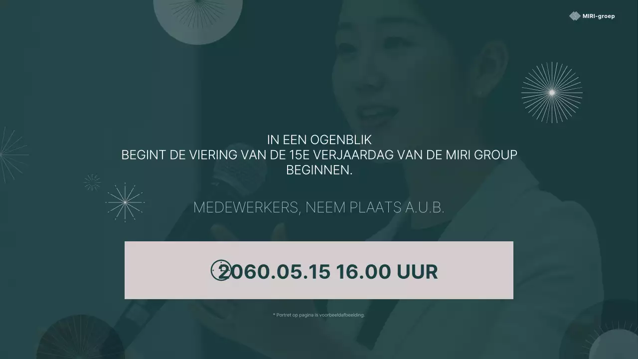 Een eenvoudige jubileumpresentatie in groen en beige