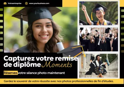 Jaune Noir Moderne Immortalisez les moments de votre remise de diplôme avec une séance photo