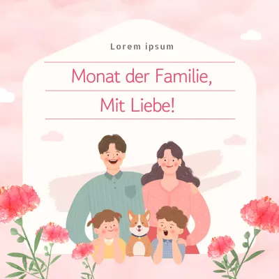 Ein schlichter Beitrag zum Monat der Heimat in Rosa und Elfenbein mit Zitaten in Rosa und Elfenbein