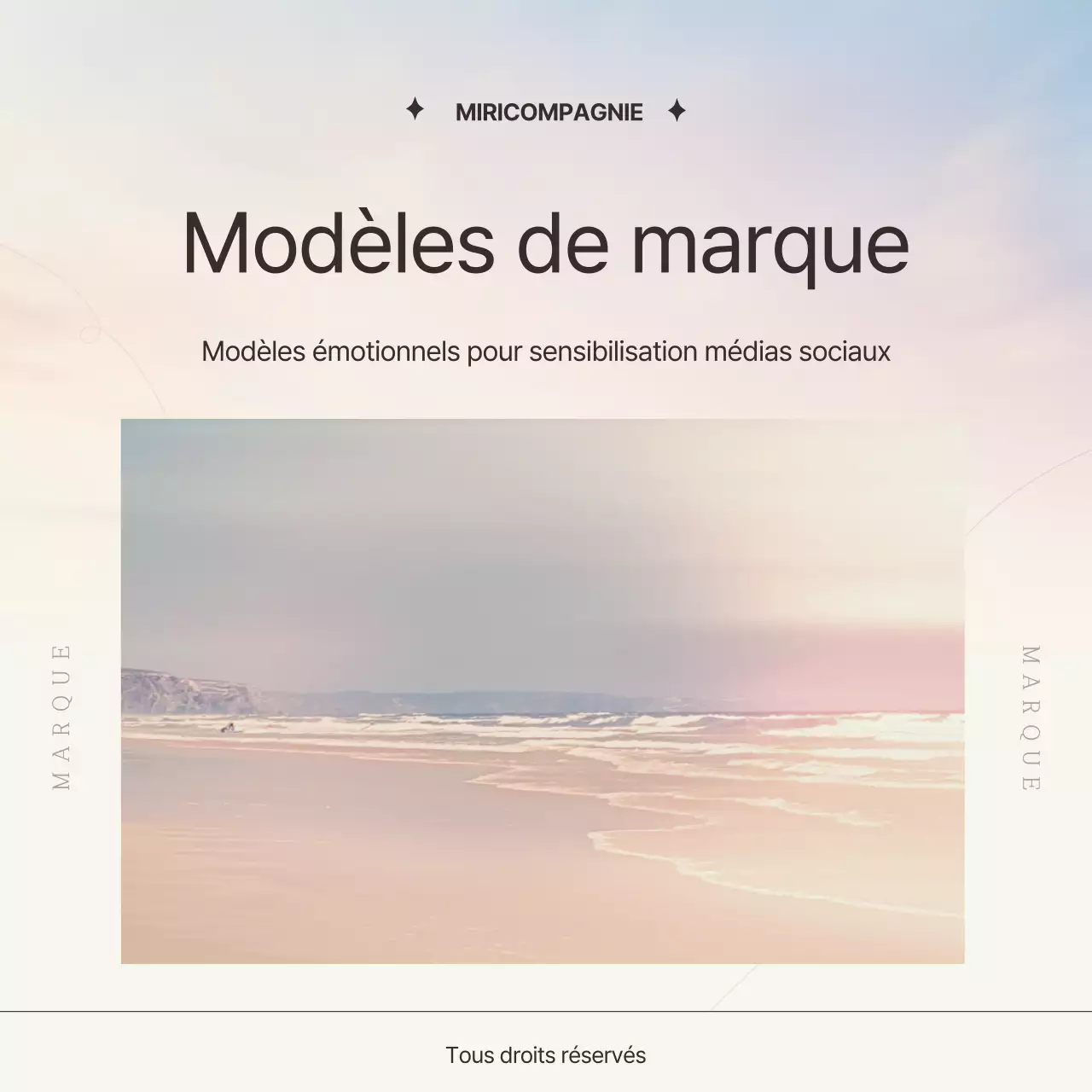 Promouvoir le marketing de votre marque avec un simple ciel de coucher de soleil en beige