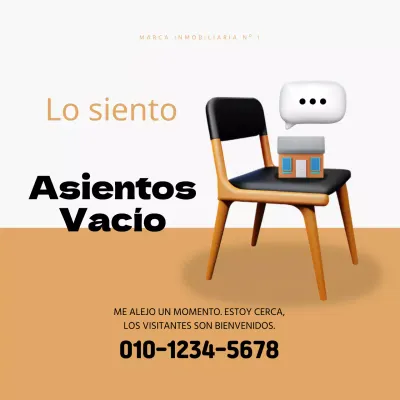 Un simple aviso de propiedad fuera de la oficina en marrón y negro