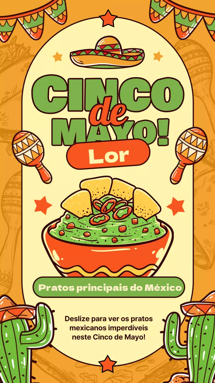 Laranja Verde Moderno Cinco de Mayo Eats Anúncio