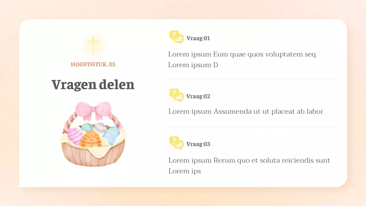 Een trendy paasgids met een oranje achtergrond